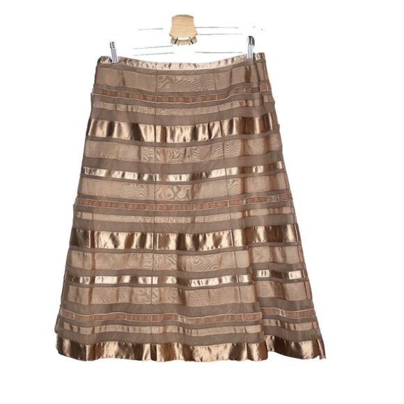 Club MONACO Brown A-Line Multi-Media Skirt Size 6 - Picture 2 of 4